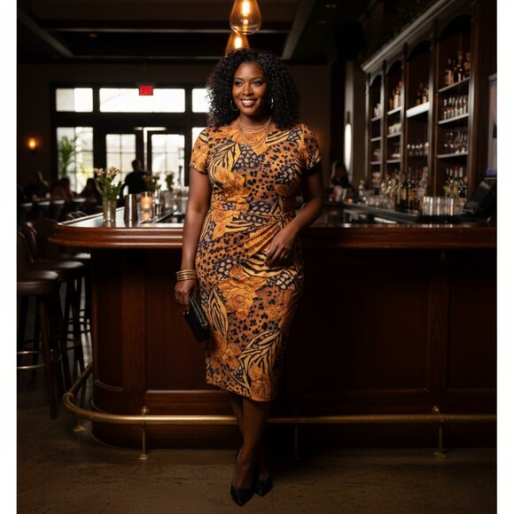 🐆🌹 Jessica Howard Vintage Animal Floral Print Dress Size 12 - Picture 7 of 7